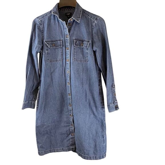 J.Crew Utility Shirt Dress Long Sleeve Button Down Size 6 Style BA822 - Picture 1 of 7